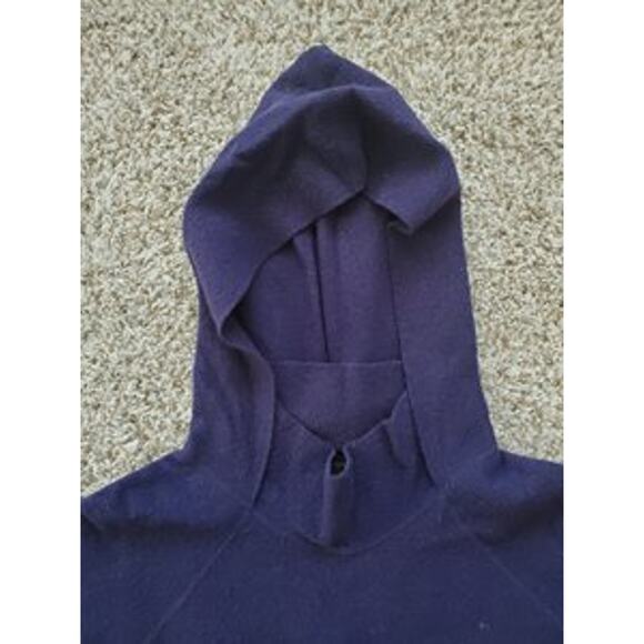 A|X Armani Exchange 100% Wool Dark Blue Hooded Sweater, Xlarge - Picture 5 of 8